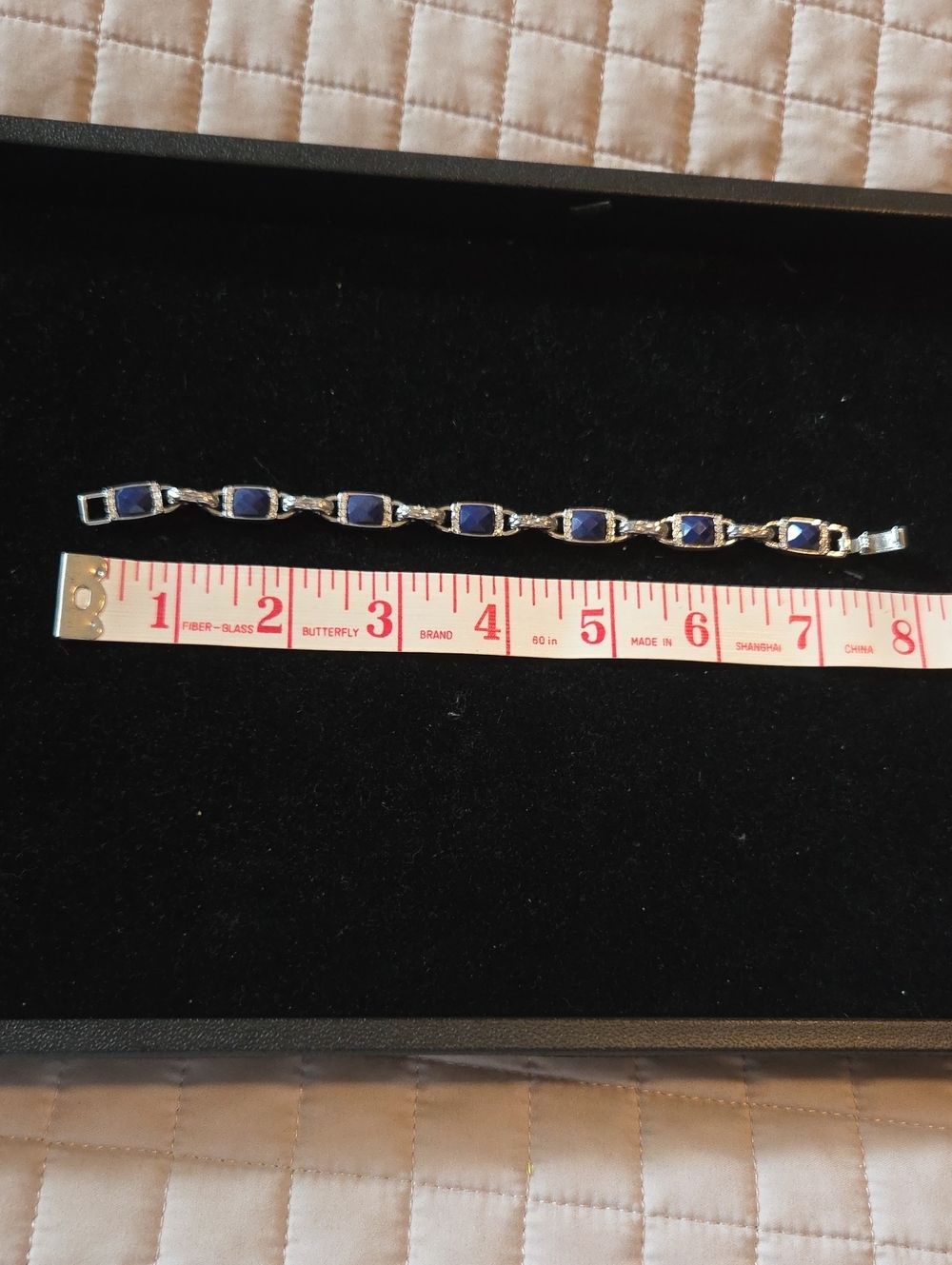 Lia Sophia Silver Tone Bracelet with Blue Gemstones - Picture 2 of 6